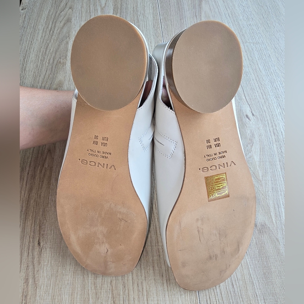 Vince Maro San Remo Lux Leather Sandals Off White Size 8M - Picture 7 of 10